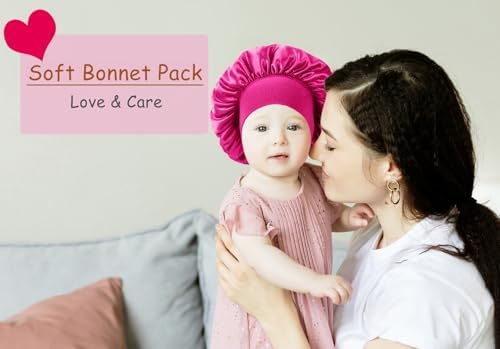 3 Pcs Baby Bonnets for Sleeping,Infant Sleep Cap Hair Bonnet for Baby Girls,Boys,Toddler - Image 6
