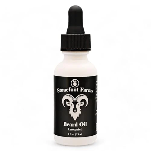 Beard Oil - Unscented - Moisturizes, Softens & Conditions with Jojoba Oil & Argan Oil - Beard Conditioner for Men with Beards, Mustaches, Facial Hair - Reduces Itchiness, Promotes Growth