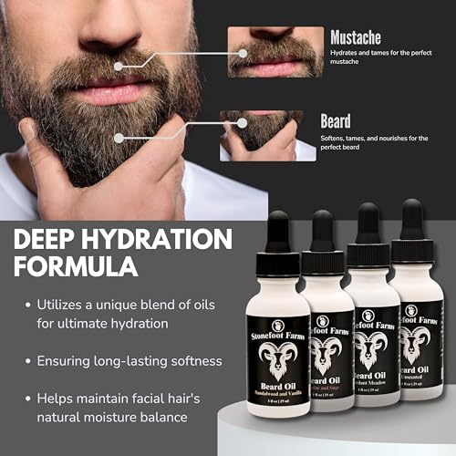 Beard Oil - Unscented - Moisturizes, Softens & Conditions with Jojoba Oil & Argan Oil - Beard Conditioner for Men with Beards, Mustaches, Facial Hair - Reduces Itchiness, Promotes Growth - Image 2