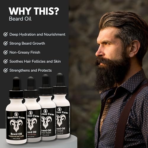 Beard Oil - Unscented - Moisturizes, Softens & Conditions with Jojoba Oil & Argan Oil - Beard Conditioner for Men with Beards, Mustaches, Facial Hair - Reduces Itchiness, Promotes Growth - Image 4