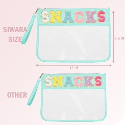 Snack Bags Clear Pouch Travel Makeup Bag Chenille Letter Bags for Zipper Pouch Clear Cosmetic Bag Clear Tote Bag Makeup Travel Bag for Women - Image 3
