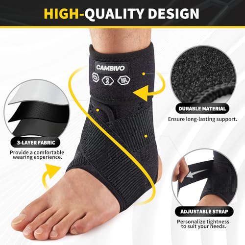 CAMBIVO Ankle Brace for Women & Men, Compression Ankle Support for Sprain & Strain, Achilles Tendonitis, Plantar Fasciitis & Recovery, Ankle Sleeve for Running, Basketball, Football, Daily Use - Image 5