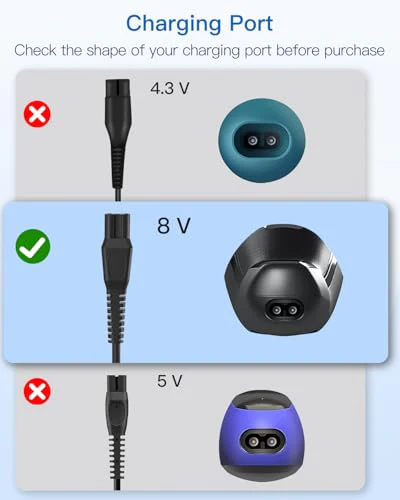 Hidnvefen Type-C Charger Cable Fit for Philips HQ850 Shaver, 8V Power Cord for Philips Norelco Oneblade QP2630 QP2530, One Blade Razor USB-C Electric Shaver Charging Cable, 3.28 FT - Image 2