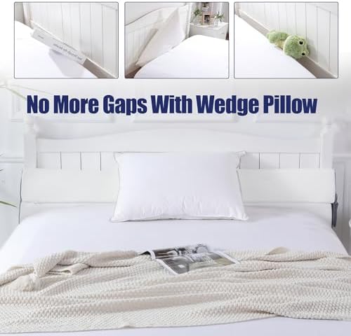 HOMBYS Pillow Wedge for Headboard Gap,Mattress Wedge Gap Filler Queen Size,Bed Crack Pillow,Foam Bed Gap Filler,Multifuctional Headboard Space Filler with Side Pocket,Fill The Gap (0-7") - Image 4