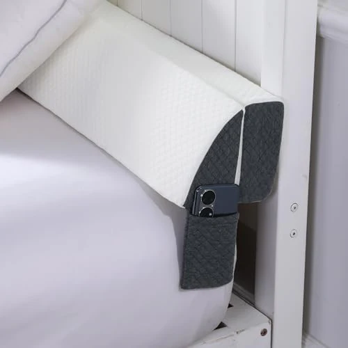 HOMBYS Pillow Wedge for Headboard Gap,Mattress Wedge Gap Filler Queen Size,Bed Crack Pillow,Foam Bed Gap Filler,Multifuctional Headboard Space Filler with Side Pocket,Fill The Gap (0-7") - Image 6
