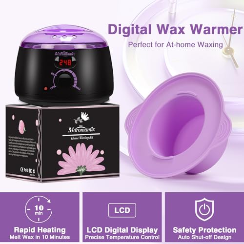 Waxing Kit -Digital Wax Warmer Machine for Hair Removal with 4 Packs of Hard Wax Beads & Silicone Wax Pot for Full Body, Legs, Face, Eyebrows, Bikini, Brazilian at Home Waxing Kit for Women Men - Image 2