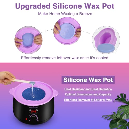 Waxing Kit -Digital Wax Warmer Machine for Hair Removal with 4 Packs of Hard Wax Beads & Silicone Wax Pot for Full Body, Legs, Face, Eyebrows, Bikini, Brazilian at Home Waxing Kit for Women Men - Image 6
