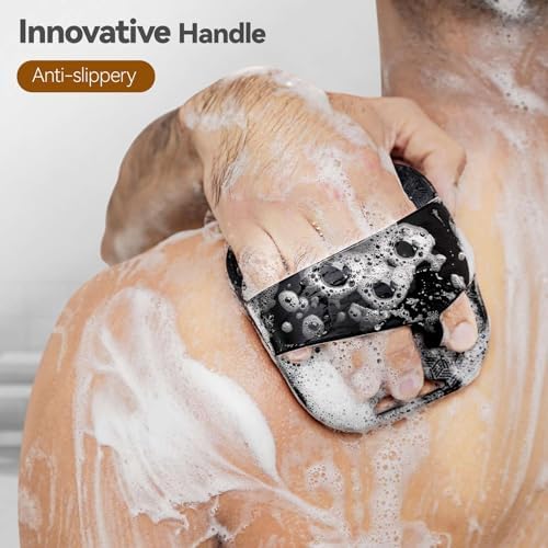 Silicone Body Scrubber for Men & Women, Friendly Shower Body Scrubber for Sensitive Skin, Silicone Loofah Body Scrubber for Showering with Richer Foam Bristles and Anti-Slippery Handle (3 Pack) - Image 5
