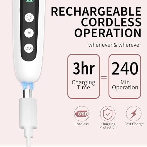 Cordless Electric Nail File Set, Professional Manicure Pedicure Kit, 10 Speed Portable Nail Drill Machine with Memory Modes, Pedicure Tools for feet, Hand Foot Care Tool for Thick Nail Toenail Cuticle - Image 4