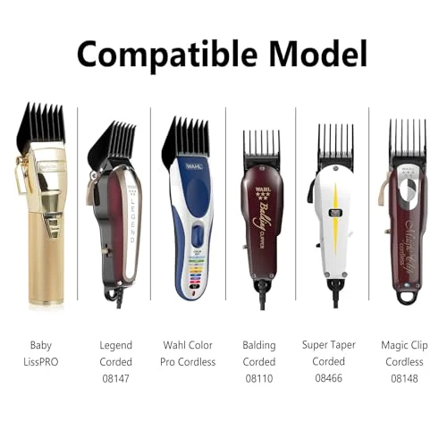 CR8GR8 for Wahl Clipper Guards Set, 10 Pcs Compatible with Wahl Guards for Clippers from 1/16” to 1”, Universal Barber Guards with Metal Clip fits for All Wahl Clippers Combs #3170-400, Black - Image 2