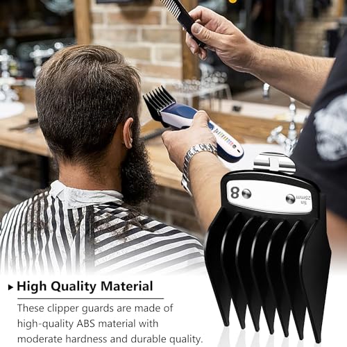 CR8GR8 for Wahl Clipper Guards Set, 10 Pcs Compatible with Wahl Guards for Clippers from 1/16” to 1”, Universal Barber Guards with Metal Clip fits for All Wahl Clippers Combs #3170-400, Black - Image 6
