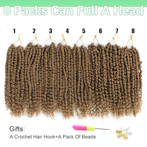 Passion Twist Crochet Hair 10 Inch Passion Twist Hair 8 Packs Pre-Twisted Passion Twist Crochet Hair for Black Women Soft Passion Twist Curly Crochet Hair 10"(Pack of 8) 27# - Image 3