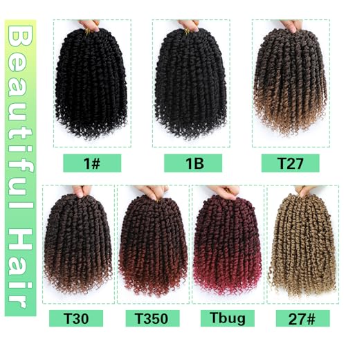 Passion Twist Crochet Hair 10 Inch Passion Twist Hair 8 Packs Pre-Twisted Passion Twist Crochet Hair for Black Women Soft Passion Twist Curly Crochet Hair 10"(Pack of 8) 27# - Image 5