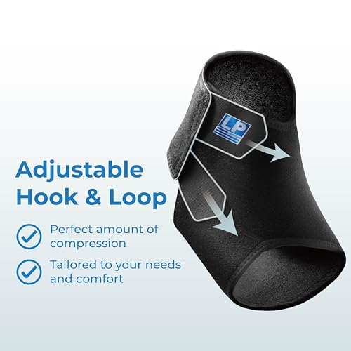LP SUPPORT 768CN Ankle Stabilizar Brace - Achilles Tendon Strap for Tendonitis, Sprains, Strains Pain Relief and Recovery - Ankle Support for Women and Men - (Black, XL, 1pcs) - Image 2