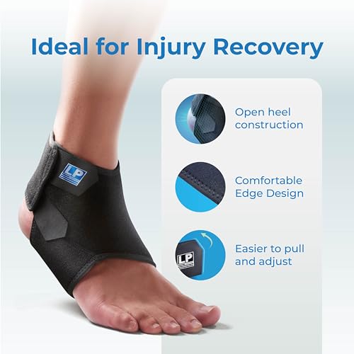 LP SUPPORT 768CN Ankle Stabilizar Brace - Achilles Tendon Strap for Tendonitis, Sprains, Strains Pain Relief and Recovery - Ankle Support for Women and Men - (Black, XL, 1pcs) - Image 3