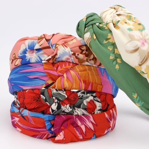 VELSCRUN Headbands for Women Girls 12 Pack Stylish Top Knotted Headbands Flower Headband For Women's Hair Non Slip Women Fashion Head Bands Wide Hairband Mom Sisters Hair Accessories - Image 6