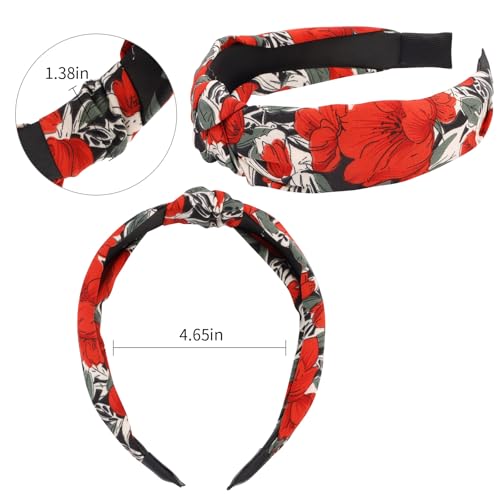 VELSCRUN Headbands for Women Girls 12 Pack Stylish Top Knotted Headbands Flower Headband For Women's Hair Non Slip Women Fashion Head Bands Wide Hairband Mom Sisters Hair Accessories - Image 8
