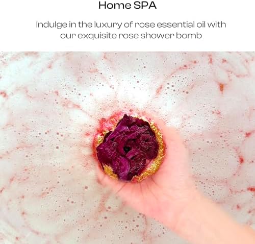 Bath Bombs Gift Sets- 6 Fizzies Luxury Large Size with Real Flowers and Natural Organic Essential Oil for Bubble SPA Bath, Self Care Gifts for Women, Mon, Daughter, Girlfriend,Pack of 6 (Rose) - Image 4