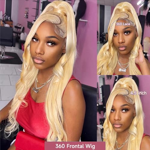 360 Lace Front Wigs Human Hair 613 long Lace Front Wig Human Hair straight Full Lace Human Hair Wigs 200 Density HD Lace Front Wigs 30 Inch - Image 5