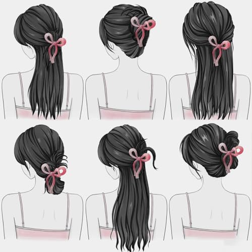 3 Pcs Bow Hair Clips Elegant Hair Claw Butterfly Hair Accessories for Girls Nonslip Butterfly Clips Hair Styling Accessories for Women - Image 4