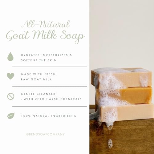 Bend Soap Company All Natural Handmade Goat Milk Soap for Dry Skin Relief, Oatmeal & Honey, 4.5 oz 4 pack - Image 3