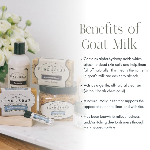 Bend Soap Company All Natural Handmade Goat Milk Soap for Dry Skin Relief, Oatmeal & Honey, 4.5 oz 4 pack - Image 4