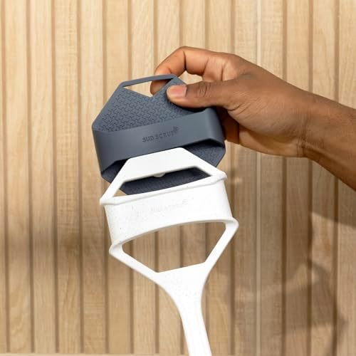 Sud Scrub® Extender Handle, Back Scrubber Attachment for Silicone Body Scrubber, Shower Scrubber for Body, Long Handled Scrub Brush for Shower, Back Brush for Shower (Speckled White) - Image 6