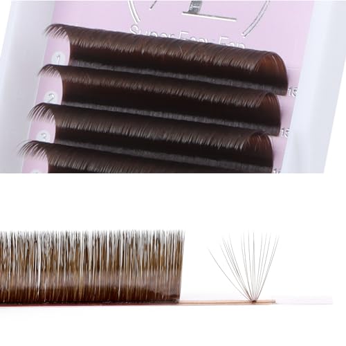 ALLOVE Colored Eyelash Extension Super Easy Fan Brown Volume Lash Extensions 0.05mm D Curl 12-15mm Mixed Tray Rapid Blooming Colorful Volume Lashes Self Fanning Lash Extension Supplies - Image 2