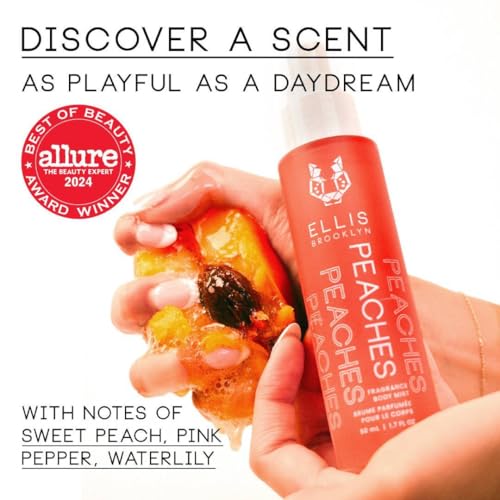 Ellis Brooklyn PEACHES Hair And Body Mist - Fruity Floral Perfume For Women with Sweet Peach, Rosebud, & Sandalwood, Vegan Perfume Made In The USA - Image 5