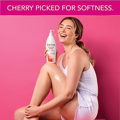 Jergens Original Scent Dry Skin Lotion, Body and Hand Moisturizer for Long Lasting Skin Hydration, with HYDRALUCENCE blend and Cherry Almond Essence, 32 Ounce (Pack of 2) - Image 2