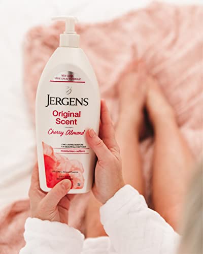 Jergens Original Scent Dry Skin Lotion, Body and Hand Moisturizer for Long Lasting Skin Hydration, with HYDRALUCENCE blend and Cherry Almond Essence, 32 Ounce (Pack of 2) - Image 7