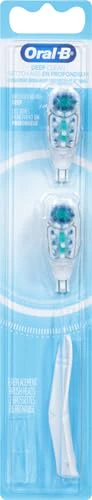 Oral-B Deep Clean Battery Powered Toothbrush Replacement Brush Heads Refill, Soft, 2 Count (Pack of 2) - Image 2