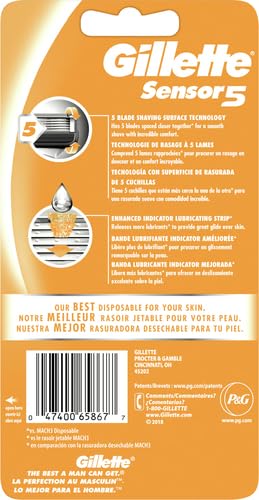 Gillette Sensor5 Men's Disposable Razors, 2 Count (Pack of 2) - Image 3