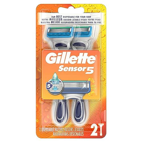 Gillette Sensor5 Men's Disposable Razors, 2 Count (Pack of 2) - Image 4