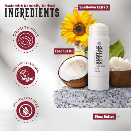 Hustle Butter Tattoo Aftercare - Portable Balm Stick - On The Go Tattoo Aftercare - Naturally Derived Vegan Cruelty Free - Mess Free - 1.6 oz - Image 4