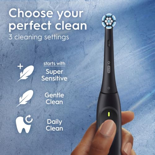 Oral-B iO Series 2 Rechargeable Electric Powered Toothbrush, Pure White with 1 Gentle Care Brush Head - Automatic Pressure Sensor to Protect Gums - 3 Modes - 2 Min Timer - Image 5
