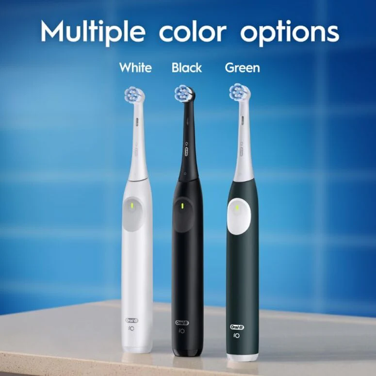 Oral-B iO Series 2 Rechargeable Electric Powered Toothbrush, Night Black with 1 Gentle Care Brush Head - Automatic Pressure Sensor to Protect Gums - 3 Modes - 2 Min Timer - Image 7