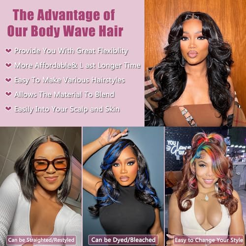 Body Wave Bundles Human Hair 4 Bundles 14 16 Inch 12A Human Hair Bundles 100% Unprocessed Brazilian Virgin Hair Weave Bundles Human Hair Natural Black Deals for Women (14/14/16/16 Inch, 4 Bundles) - Image 5