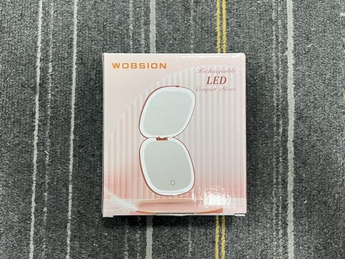 wobsion Travel Mirror with Light, Rechargeable 1x/10x Compact Magnifying Mirror, Dimmable Pocket Mirror,Handheld 2-Side Mirror with Light,4inch Travel Size,Portable for Handbag,Purse,Gift,Red - Image 9