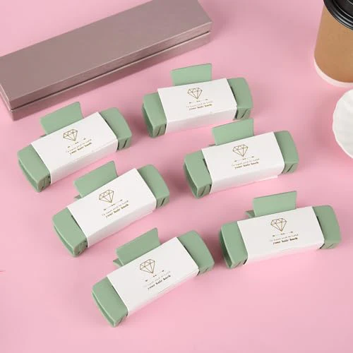Bridesmaid Scrunchies Proposal Gifts 4.1inch square Hair Claws Bachelorette Hair Clip heart sunglasses Girls gift for Wedding Party Favors (36pcs White&Sage Green) - Image 4