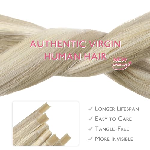 WENNALIFE U Tip Hair Extensions Human Hair, 50g 50s 22 Inch Ash Blonde Highlighted Platinum Blonde Remy Hair Extensions K Tip Hair Extension Real Human Hair Invisible Straight Keratin Hair Extensions - Image 4