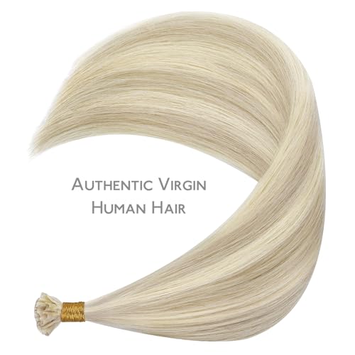 WENNALIFE U Tip Hair Extensions Human Hair, 50g 50s 22 Inch Ash Blonde Highlighted Platinum Blonde Remy Hair Extensions K Tip Hair Extension Real Human Hair Invisible Straight Keratin Hair Extensions - Image 6