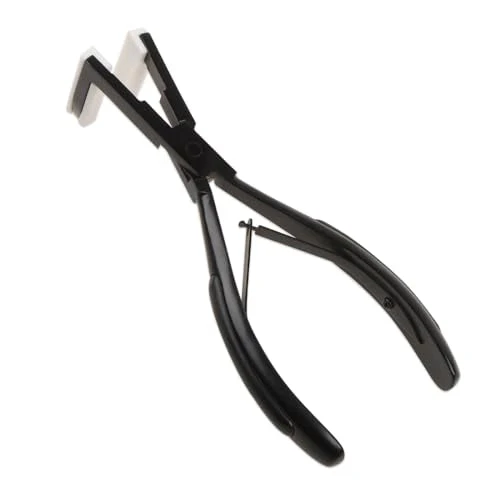 WENNALIFE Tape in Pliers Tape in Extension Tool, Tape in Clamp Tools for Hair Extension Pliers Tape in Hair Extensions Tools Kit Professional Flat Surface Sealing Clamp Tape in Tools for Hair, Black
