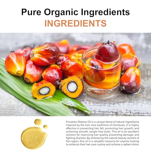 Frovetani Batana Oil from Honduras for Hair Growth, 100% Organic Raw , Promotes Hair Thickness, Healthier & Strengthening, Prevents Hair Loss 7.8FL.OZ - Image 2