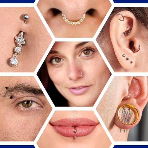 BodyJ4You Piercing Aftercare Spray Keloid Bump Removal Piercing Hole Cleaner - Earring Hole Cleaner Piercing Floss Ear Hole Cleaner - Natural Saline Wound Wash - Pierced Ears Nose Cleaning Kit - Image 6