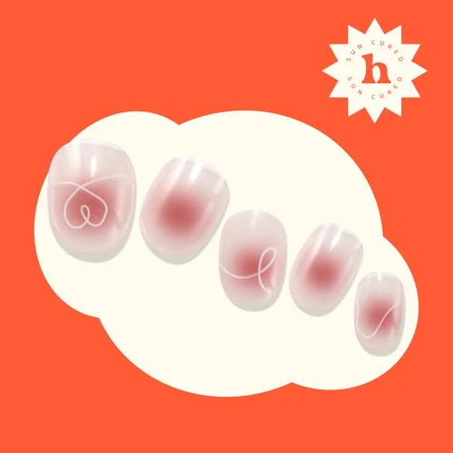 Semi Cured Gel Nail Strips | Sun Cured Gel Nail Wraps No LED Lamp Needed Easy Apply & Remove | Includes 28 strips, 1 Prep Pad, 1 Nail File & 1 Wooden Stick - Hey, Make Me Blush - Image 6