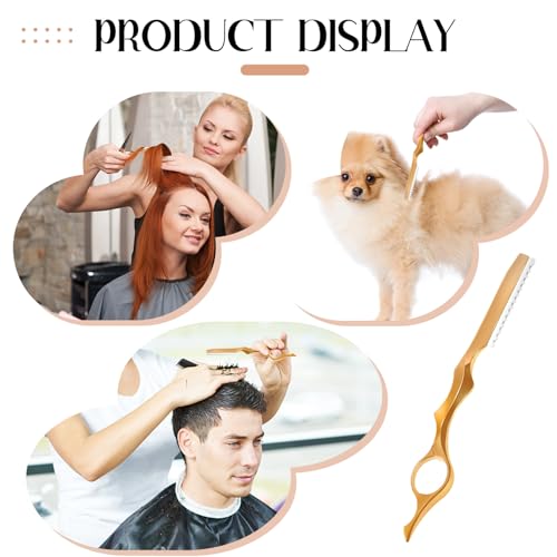 Mudder 11 Pieces Hair Styling Razor Hair Thinning Comb Texturizing Cutting Razor Comb with Replacement Stainless Steel Razors for Salon Home Use(Gold) - Image 6