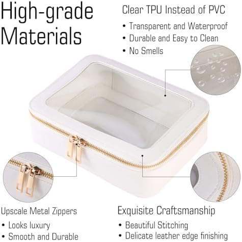 Small Clear Toiletry Bag Set Mini Makeup Bag for Purse,Travel Makeup Bag Organizer Case for Women Toiletries,Waterproof Clear Makeup Bag Set Cosmetic Bags Set with Zipper as Car Bag - Image 2