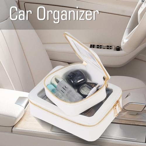 Small Clear Toiletry Bag Set Mini Makeup Bag for Purse,Travel Makeup Bag Organizer Case for Women Toiletries,Waterproof Clear Makeup Bag Set Cosmetic Bags Set with Zipper as Car Bag - Image 6