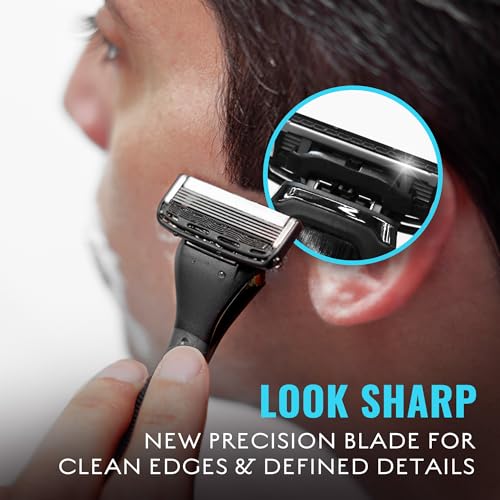 Jeremy's Razors for Men - Precision 5 Razor Blade Refills - 8 Cartridges (Fits All 2nd Gen Jeremy's Handles) - Precision Trimmer, Stainless Steel Design, Lubricating Strip - Men's Shaving Blades - Image 5